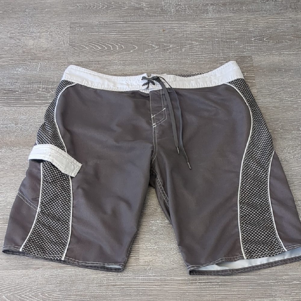 O'Neill Gray Board Shorts Mens 34 Surfer Beach Vacation